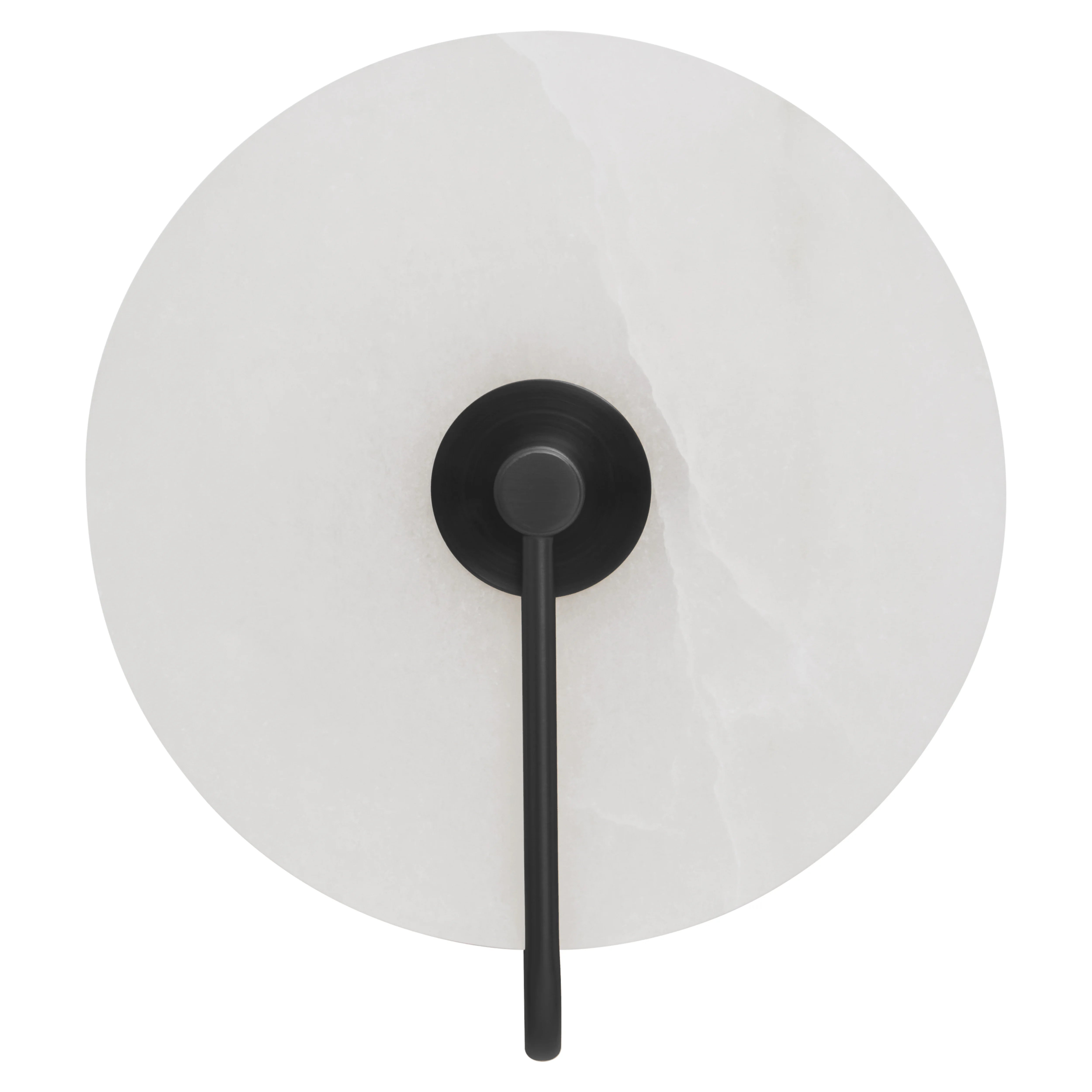 Romeo Black & White Marble Disc Wall Light